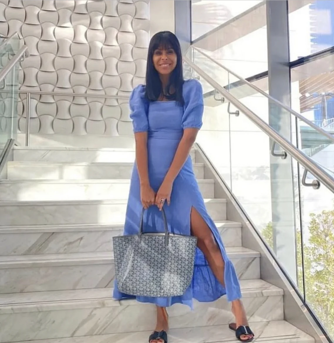 Client photograph featuring Goyard tote bag sourced by LCW